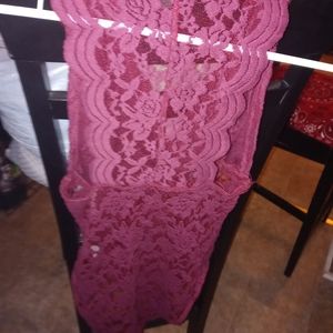 Lace burgundy bodysuit